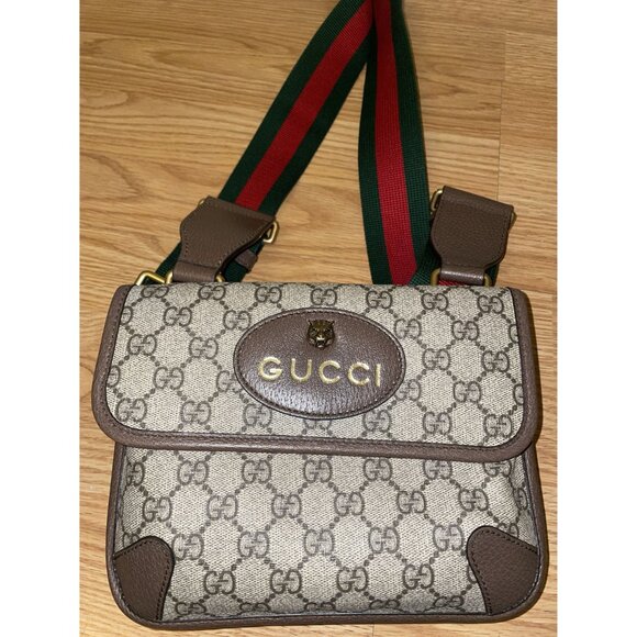 Gucci GG Supreme Neo Vintage Small Messenger Shoulder Bag Canvas Brown Open Box - Picture 8 of 16